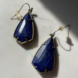 Kendra Scott Carla Earrings in Lapis with Antique Brass